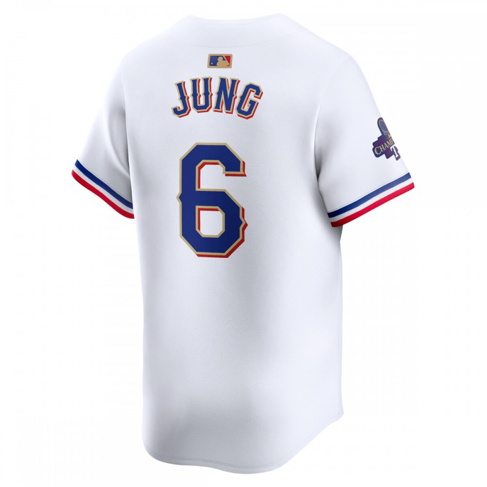 Josh Jung Texas Rangers 2024 Gold Collection Limited Player Jersey – White-Pro Kit Vault | Brand New 26/27 Sports Jerseys